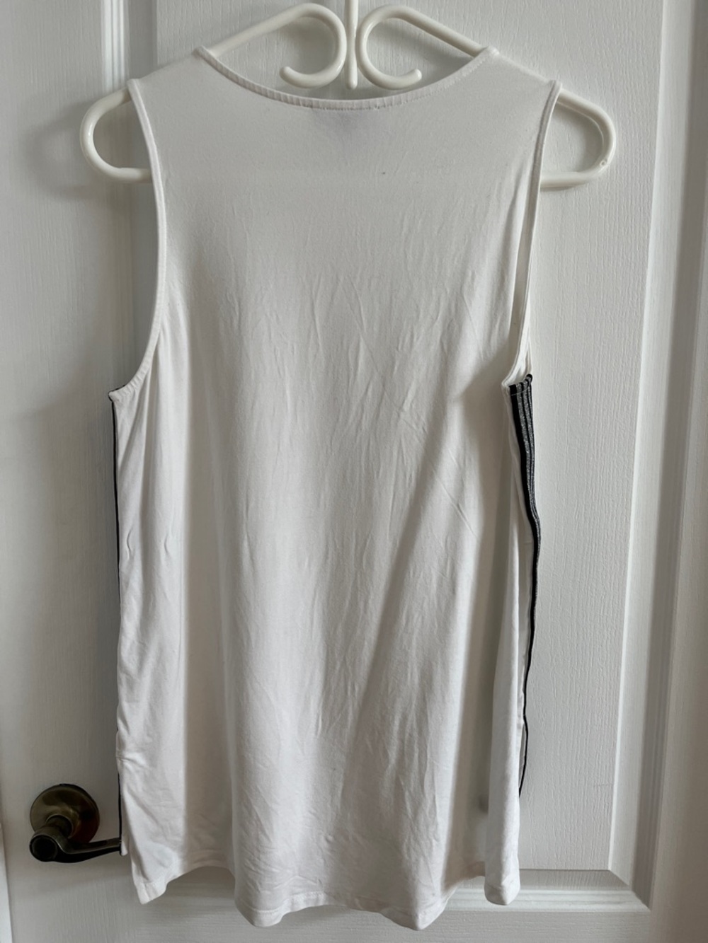 Madewell White Muscle Tank with Black Side Stripes - Picture 2 of 3